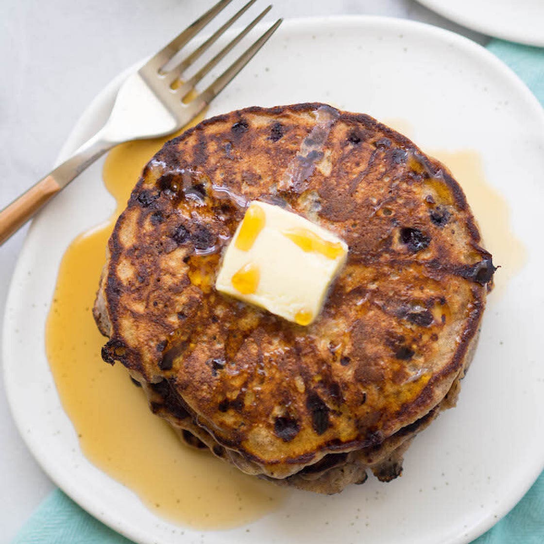 Cottage Cheese Pancakes with Blueberries