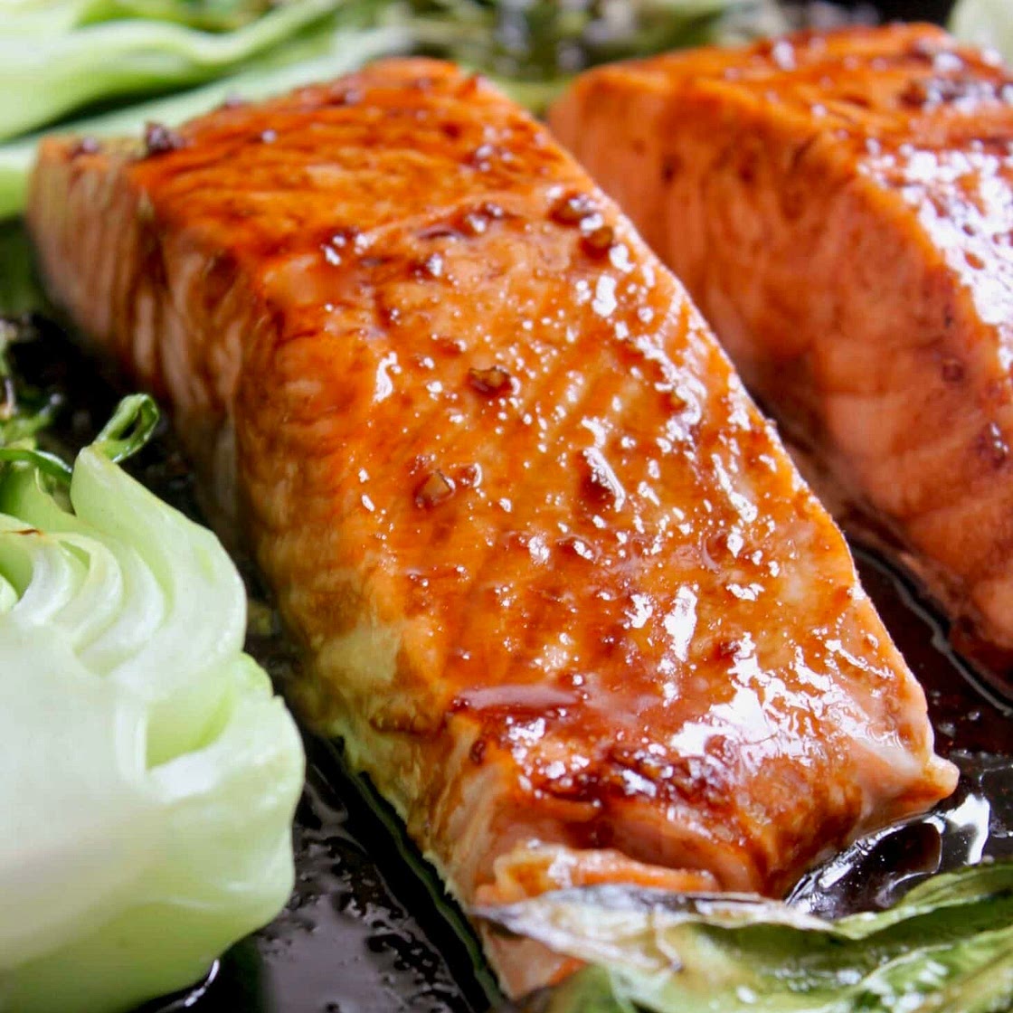 Soy-Ginger Glazed Salmon with Bok Choy