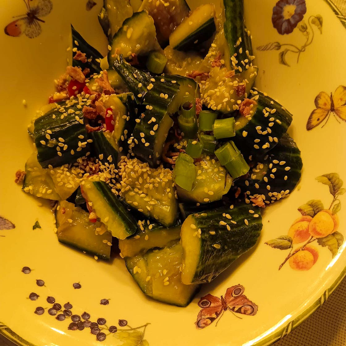 Smashed Cucumber Salad (IndoChinese Style)