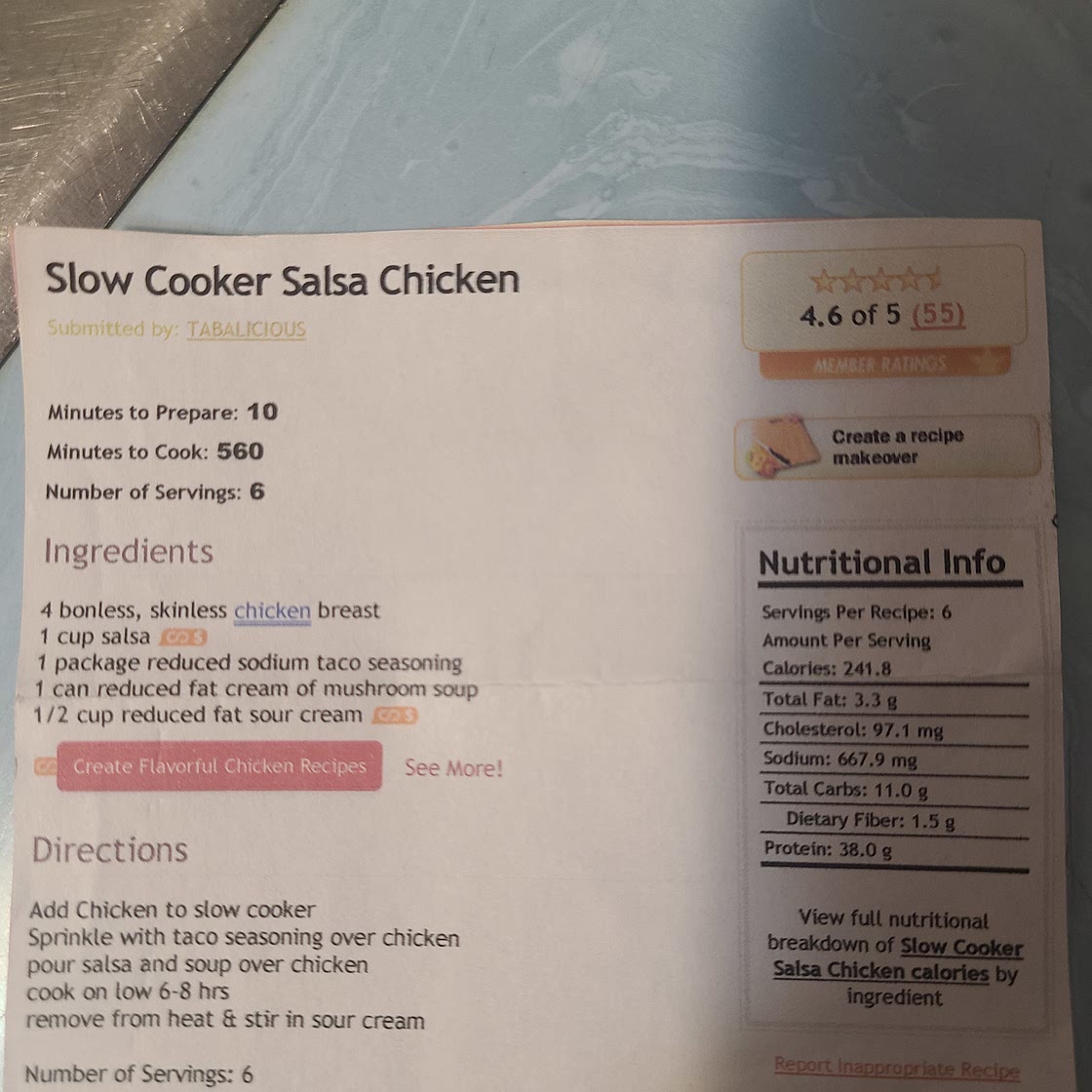 Slow Cooker Salsa Chicken