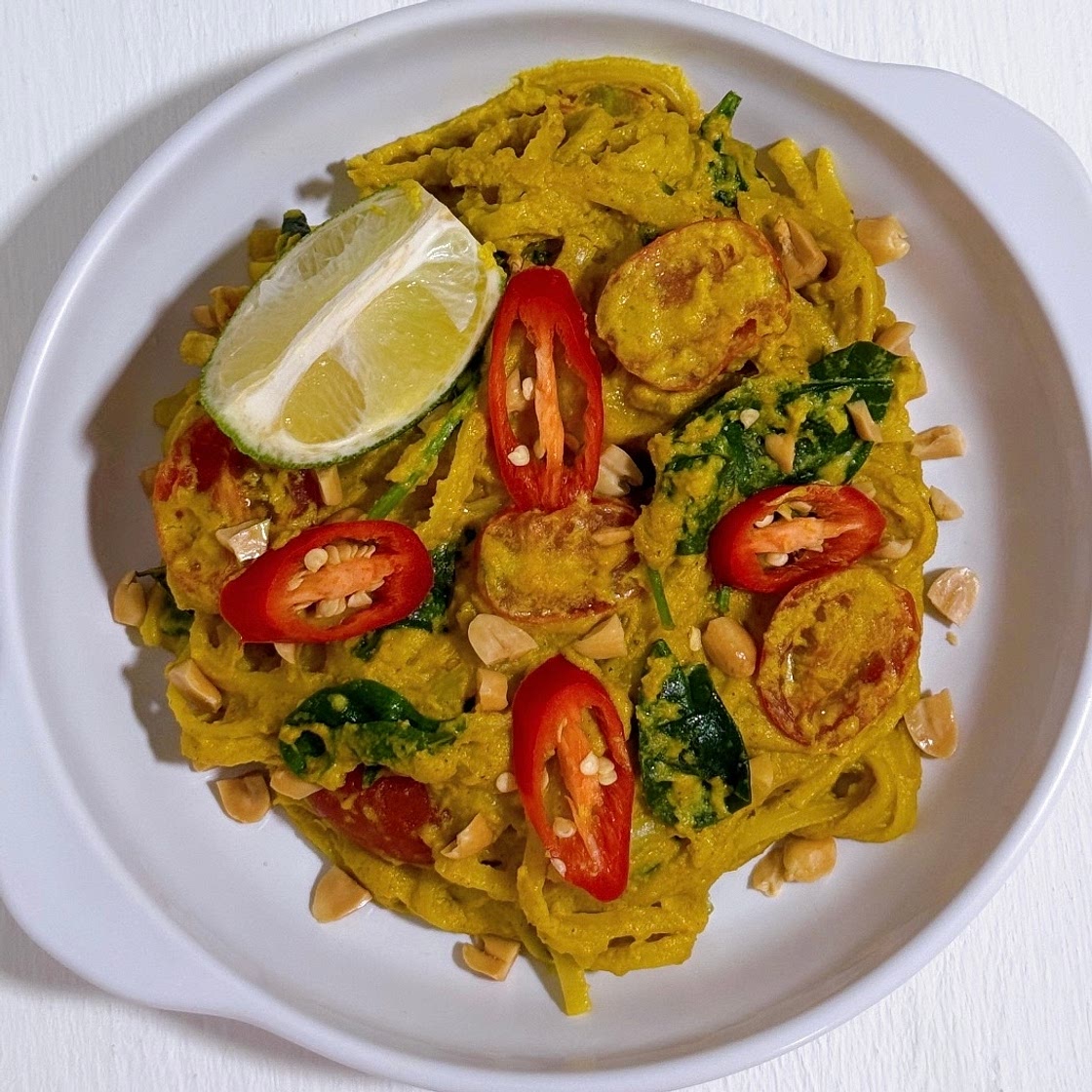 Vegan Linguine in Curried Cream