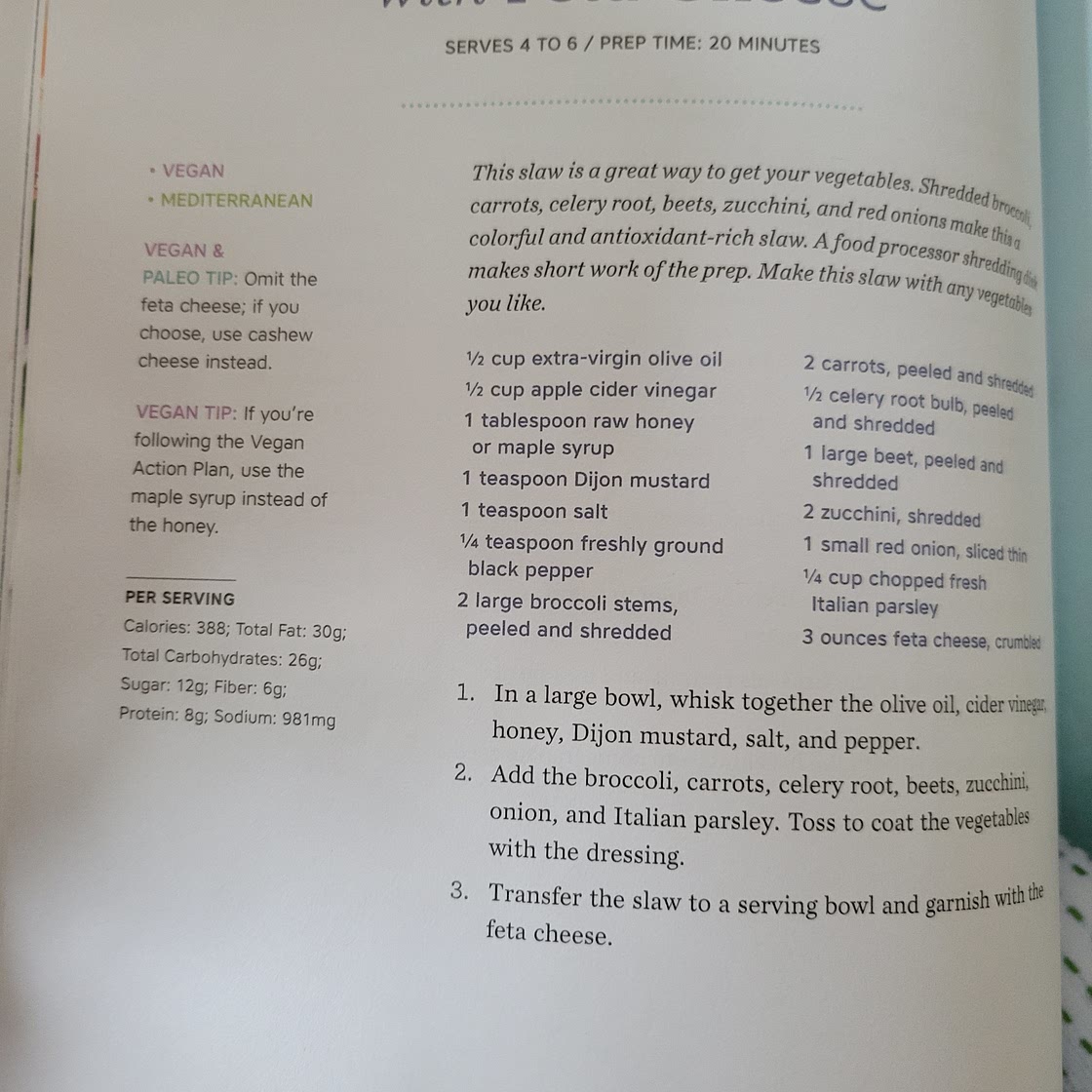 Vegetable slaw with feta cheese (152)