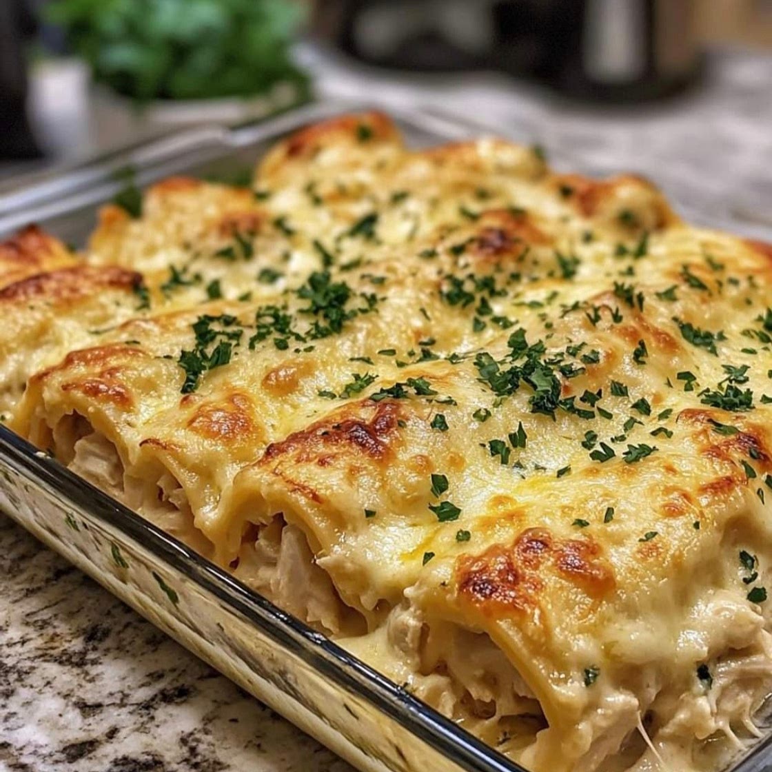 Garlic Chicken Lasgna Rollups