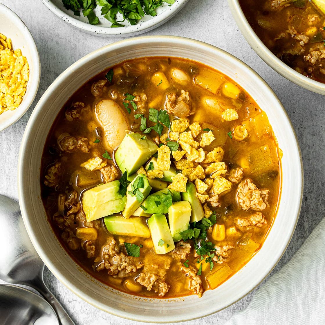 White Ground Chicken Chili