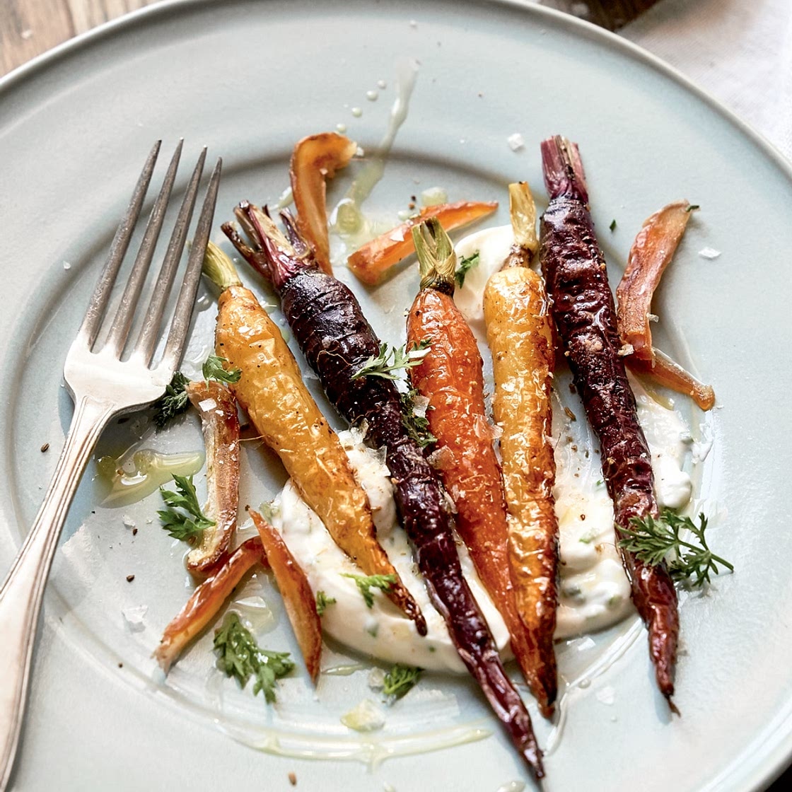 Roasted Carrots with Herbed Yogurt Sauce