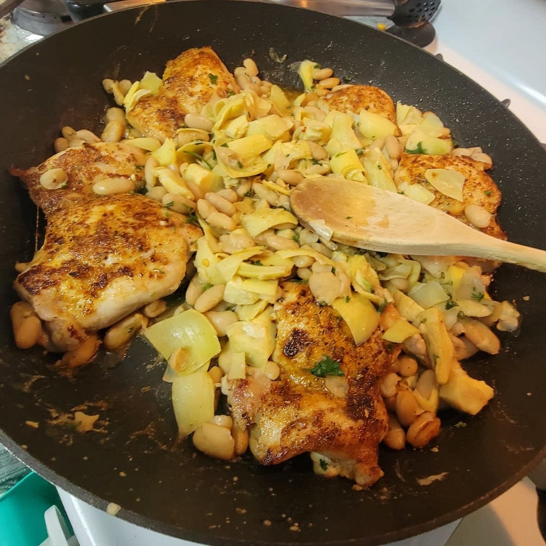 Cannellini Aglio e Olio with Artichokes