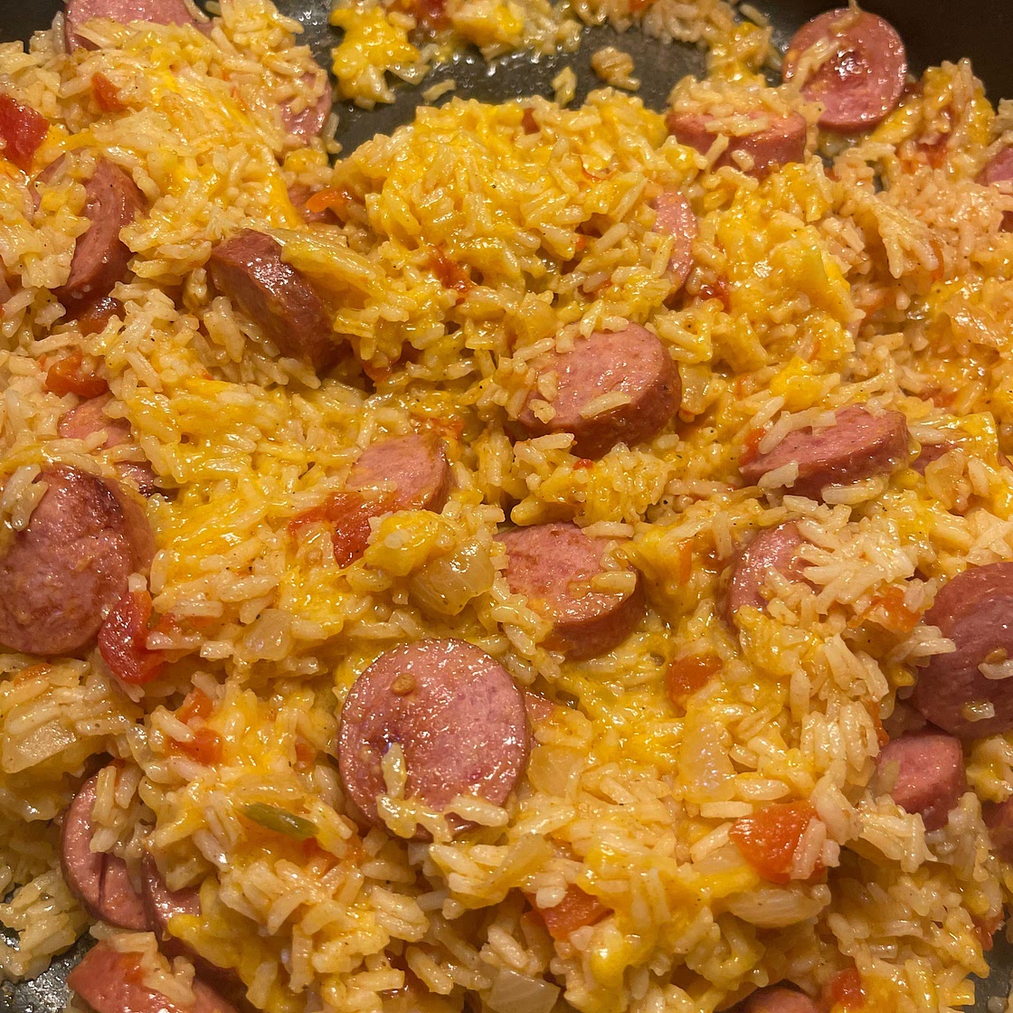 Cheesy Campfire Rice