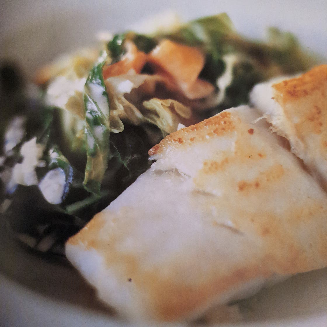 Turbot and creamy smoked salmon cabbage