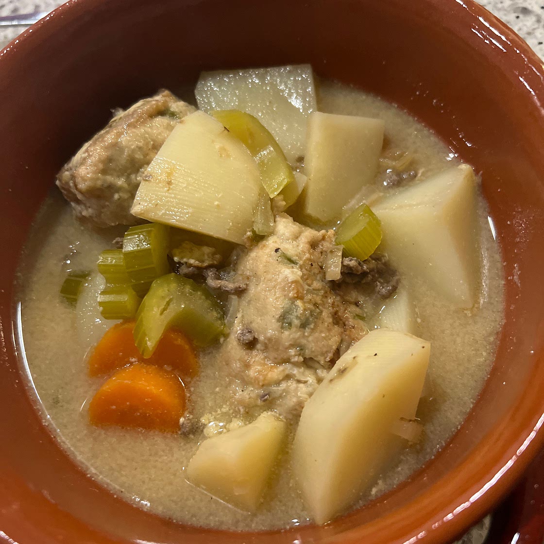 Bulgarian Meatball Soup - Supa Topcheta