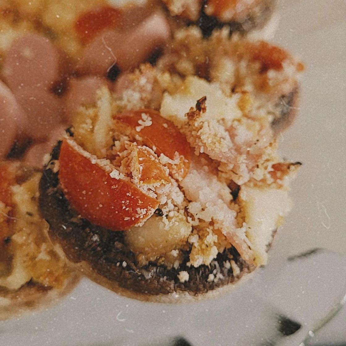 Stuffed tiny mushrooms