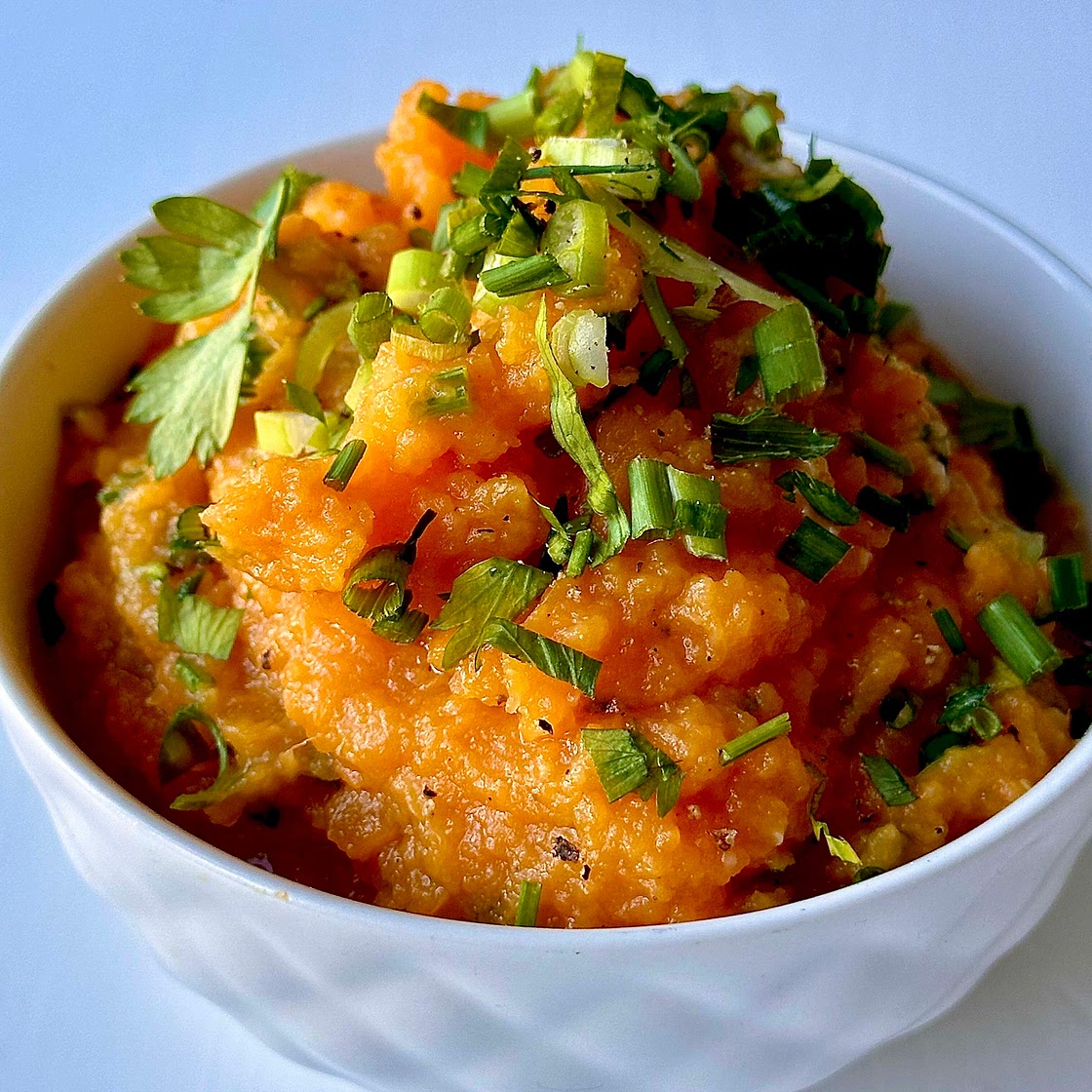 Cheese N Onion Sweet Potato Mash 
