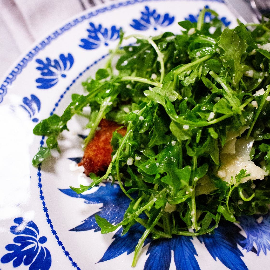 Crunchy Chicken Cutlets and Arugula Salad