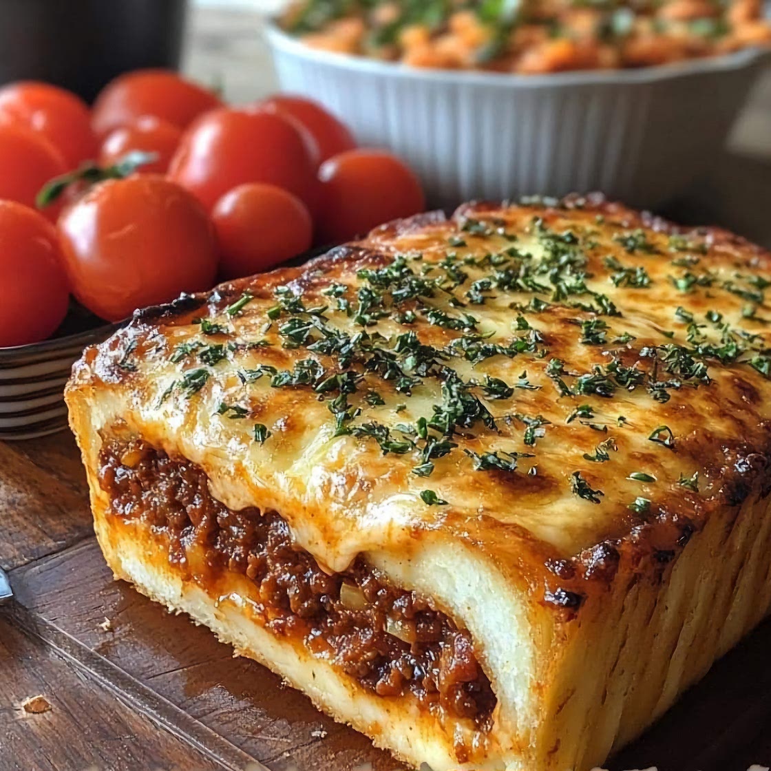 Garlic Bread Cheesy Sloppy Joe Bake
