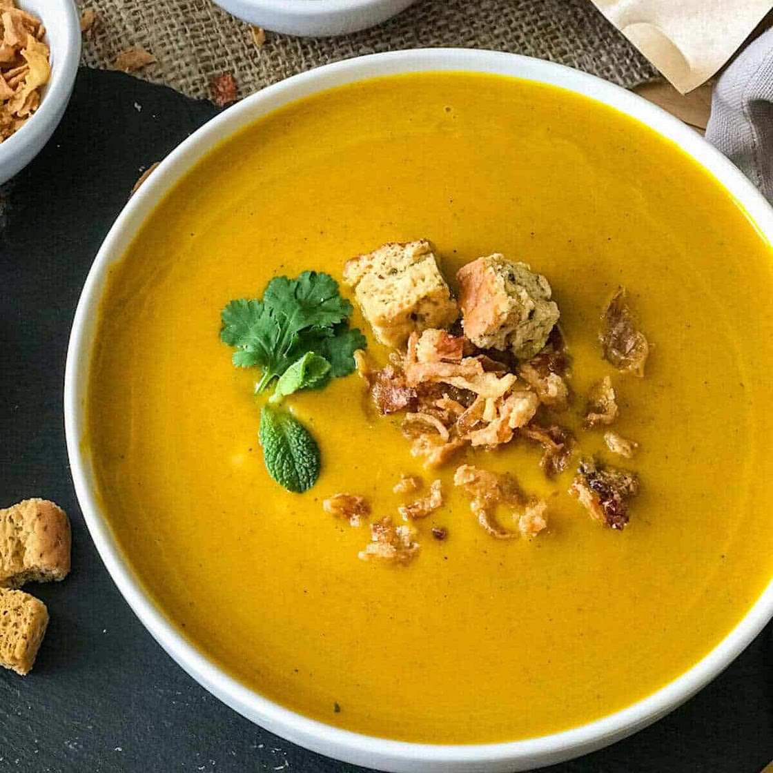Healing Sweet Potato Turmeric Soup with Coconut Milk