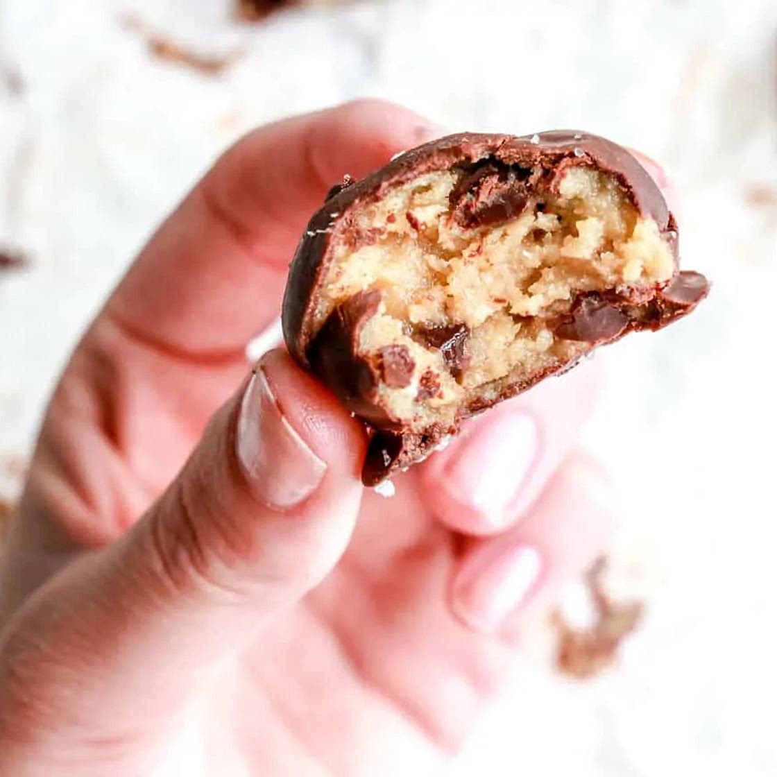 No Bake Tahini Cookie Dough Truffles