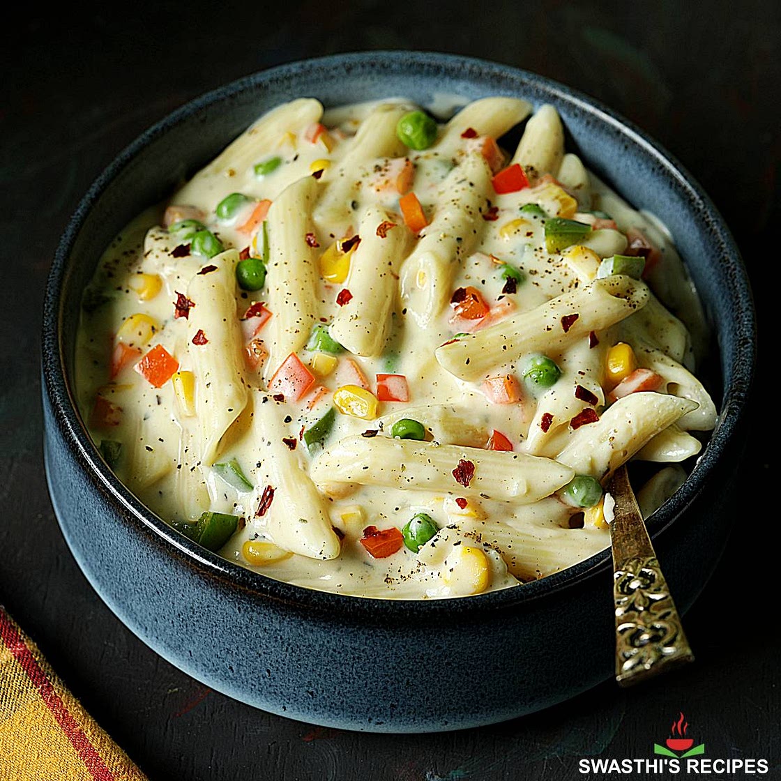 White Sauce Pasta (Bechamel Sauce Pasta)