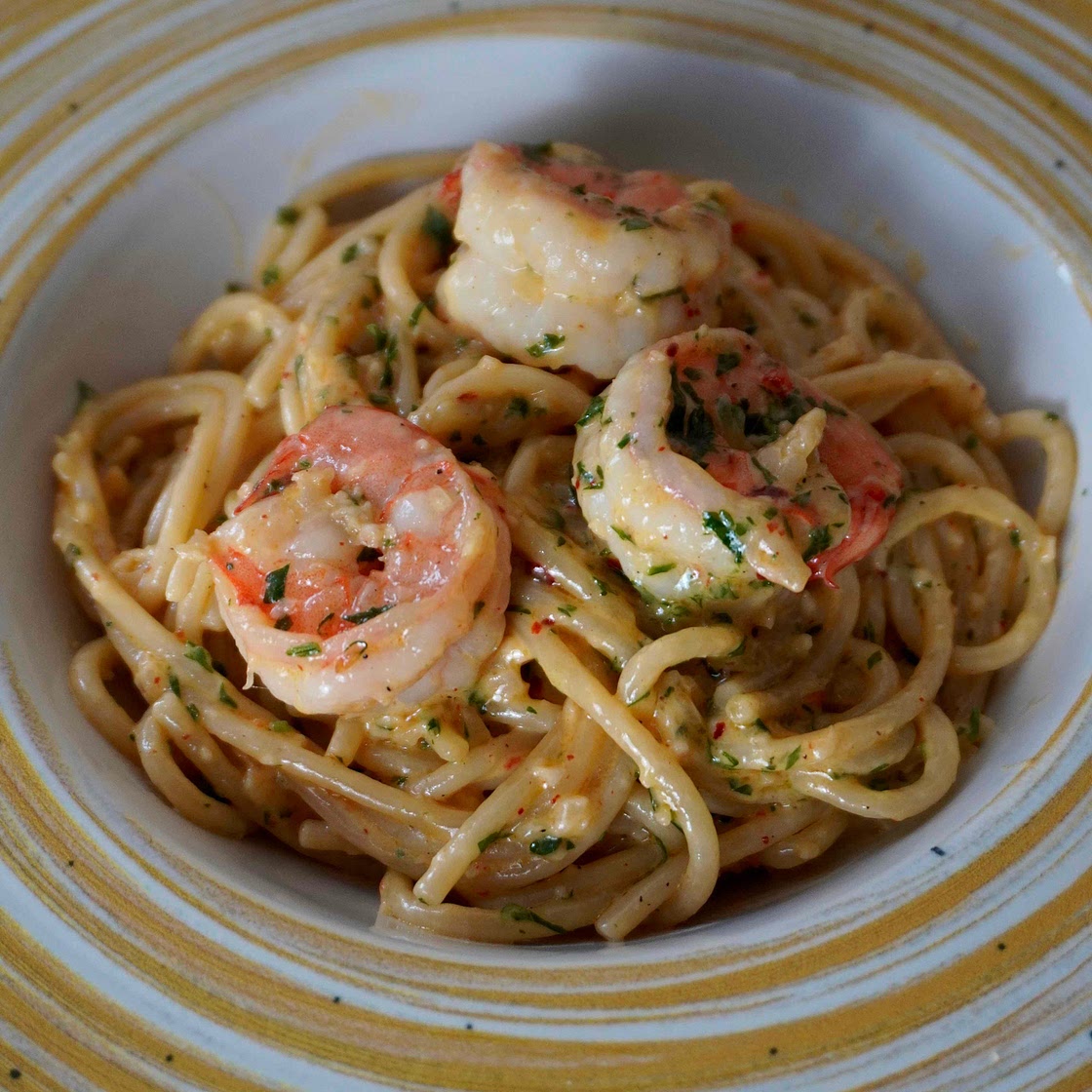 Pikante Garnelen Knoblauch Pasta