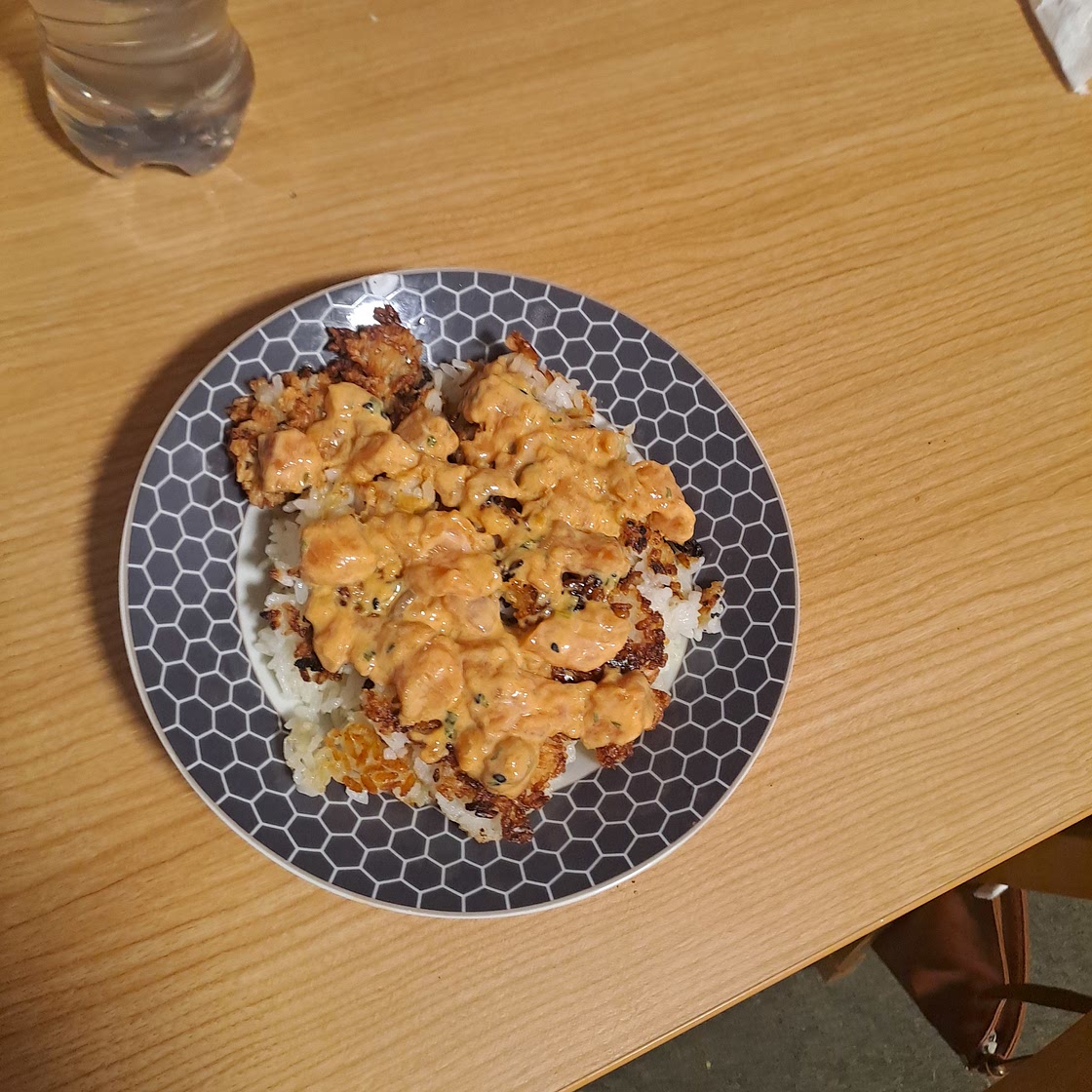 Fired rice with salmon