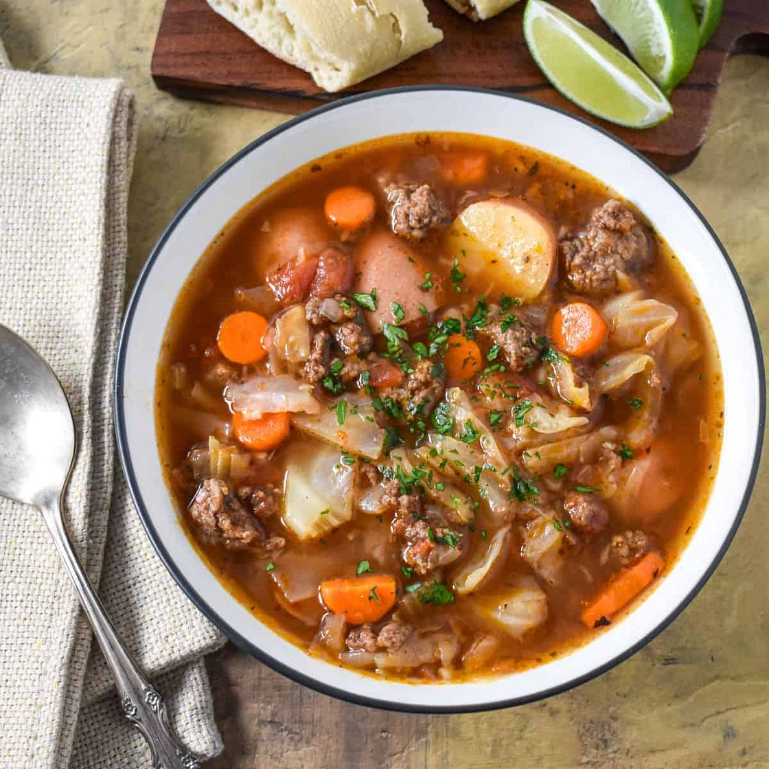 Ground Beef and Cabbage Soup