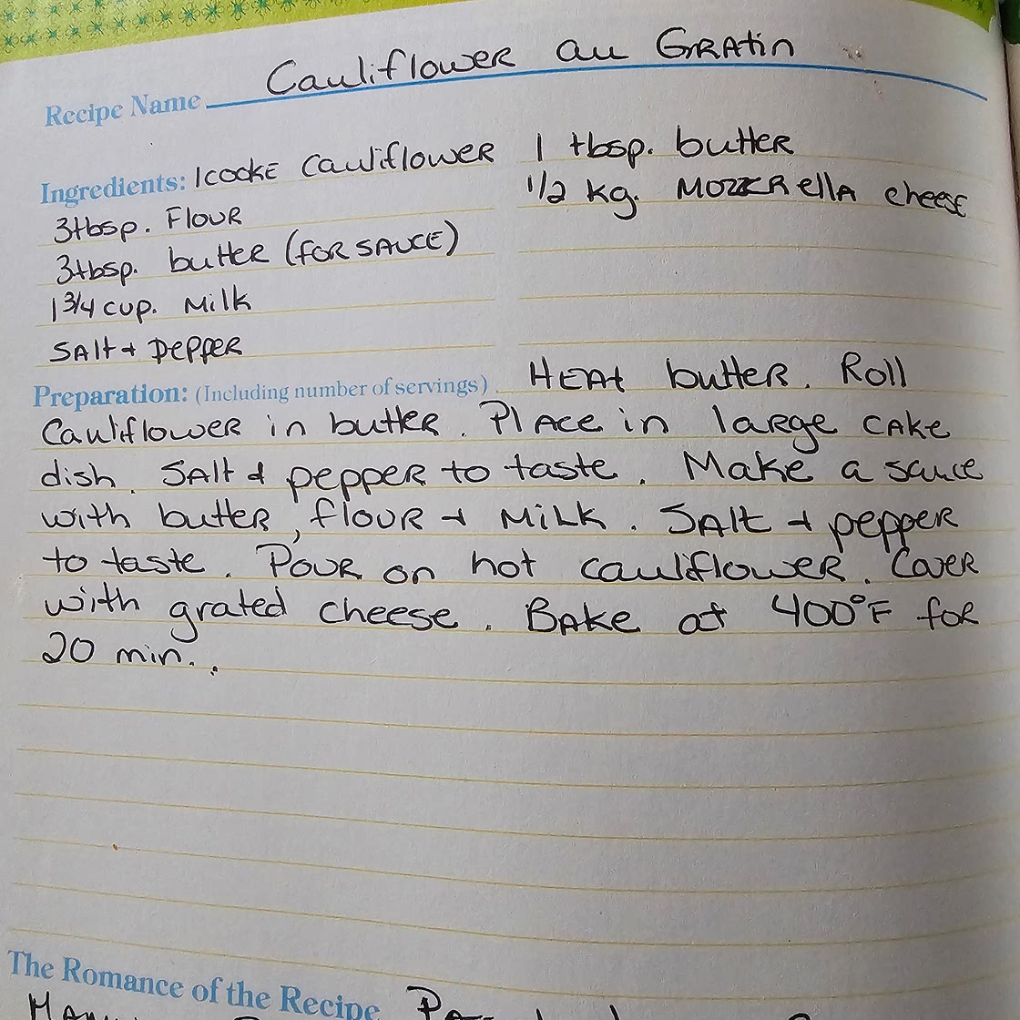 Choufleur Gratiné