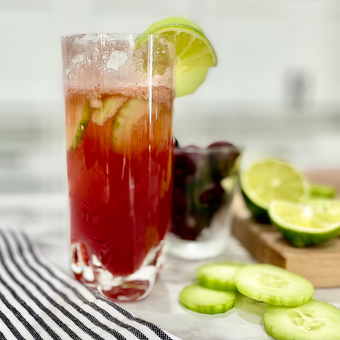 Cucumber Cherry Lime Mocktail