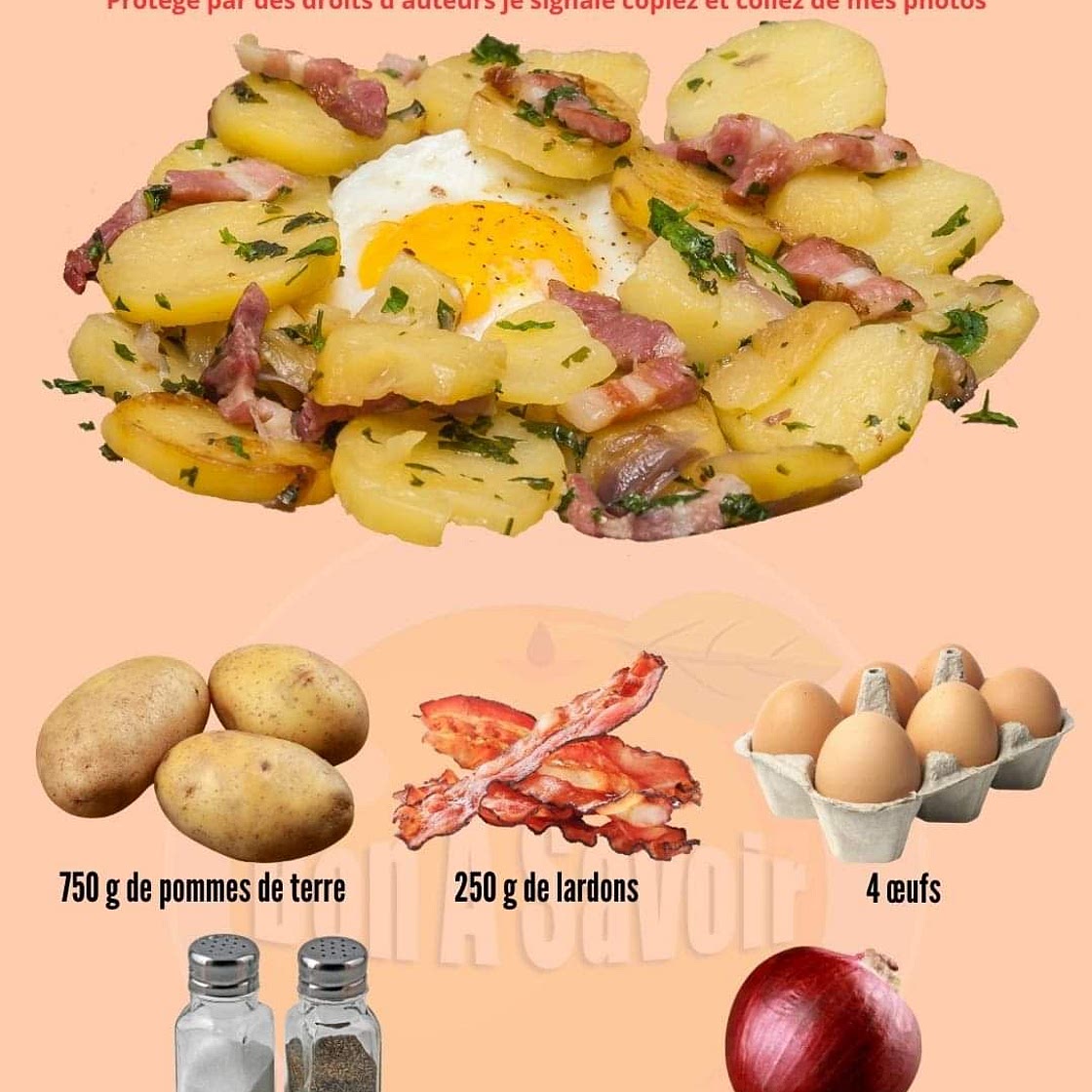 Salade pomme de terre lardons oeuf