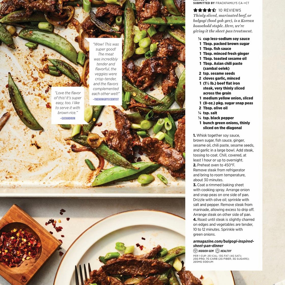 Sheet pan beef bulgogi