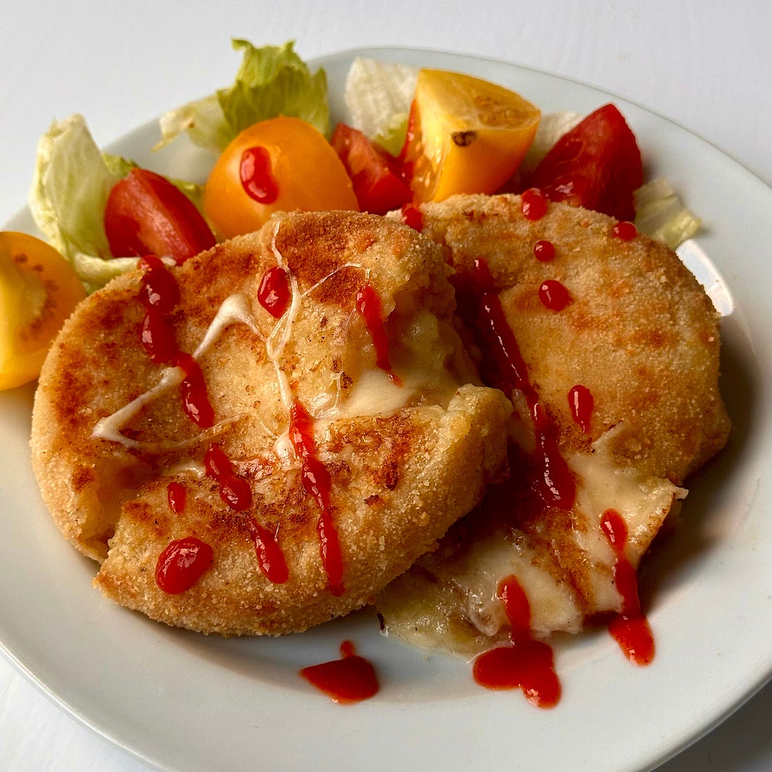 Crispy cheesy potato pancakes 