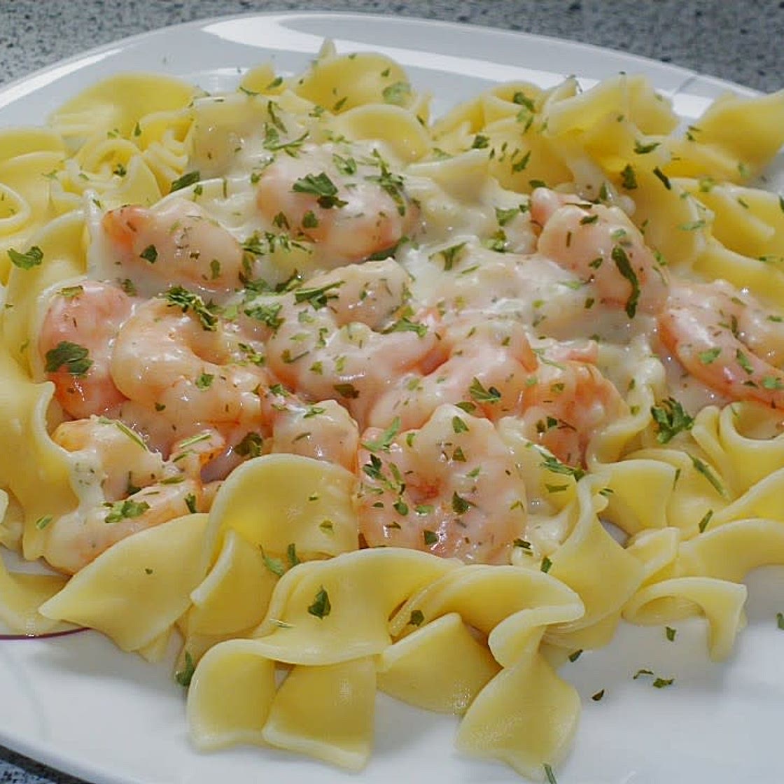 Bandnudeln mit Shrimps