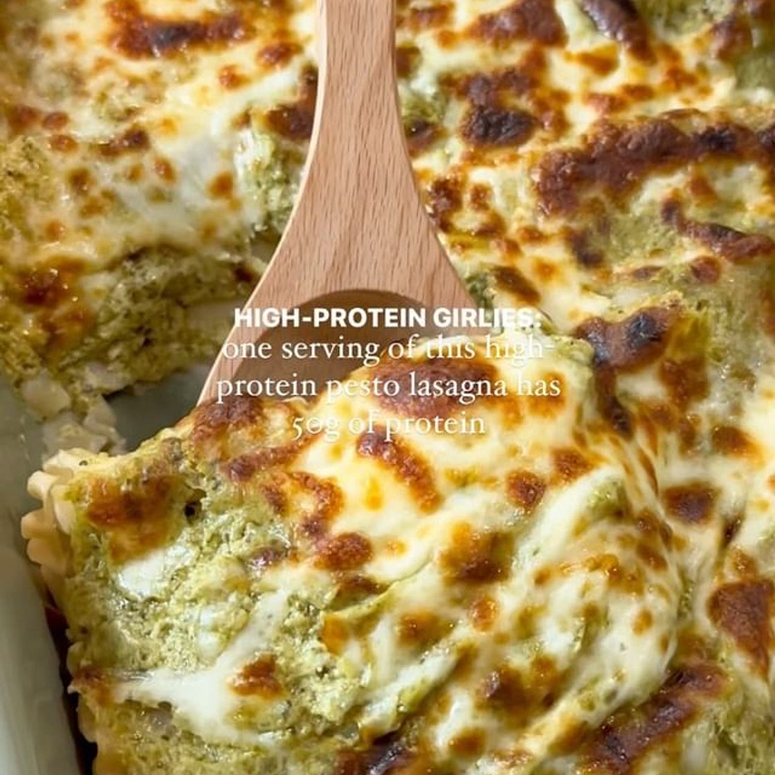 high-protein pesto lasagna roll ups 