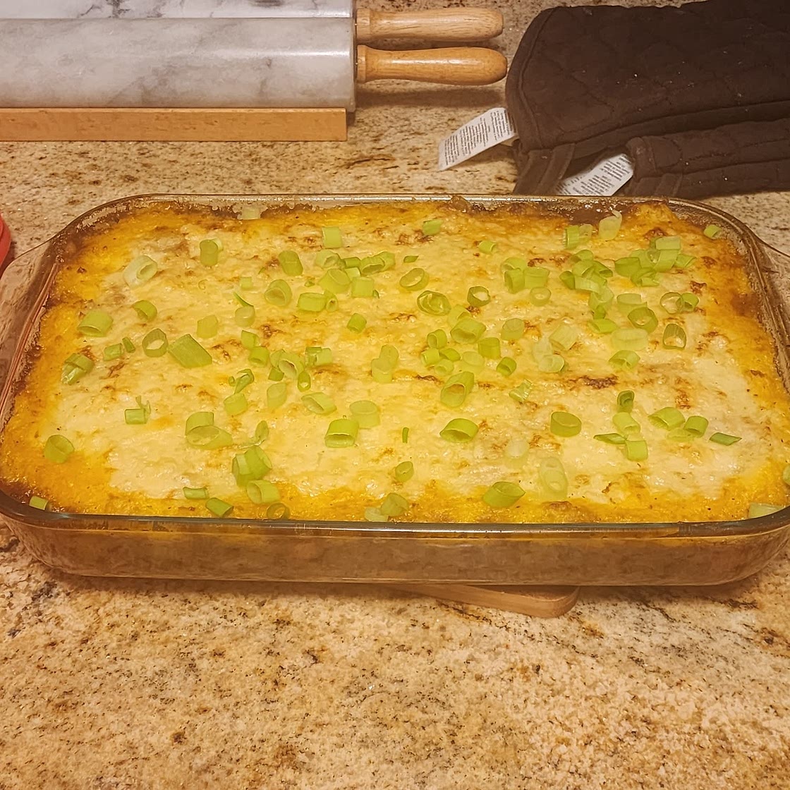 Mushroom & Herb Shepherd’s Pie topped with White Cheddar Mashed Potatoes