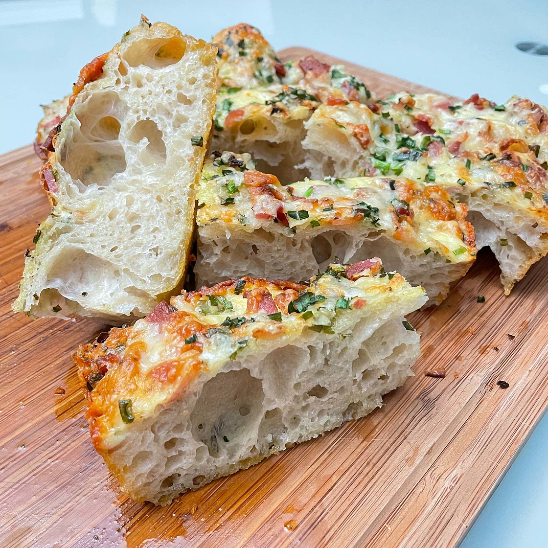 Bacon, Cheese + Chive Focaccia