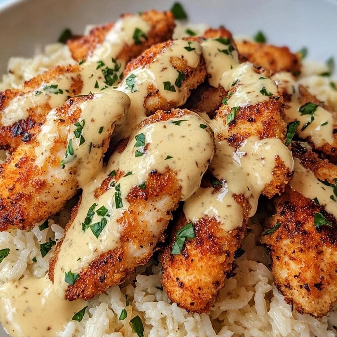 Chicken Bites with Garlic Parmesan Rice