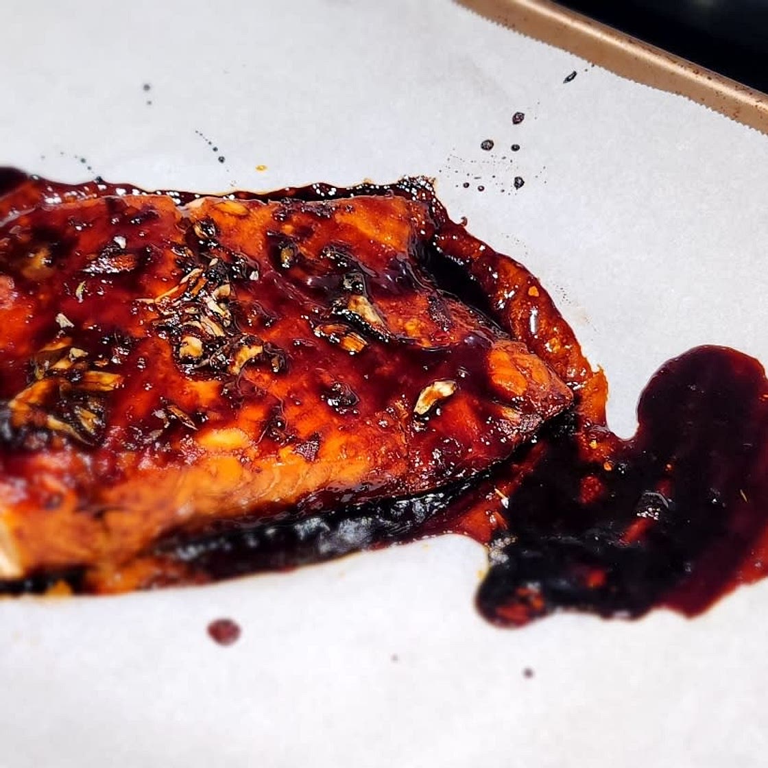 Honey, Chilli & Garlic Glazed Salmon & Greens