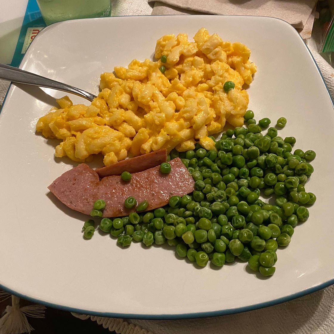 Macaroni and Cheese and Kielbasa (no ingredients)