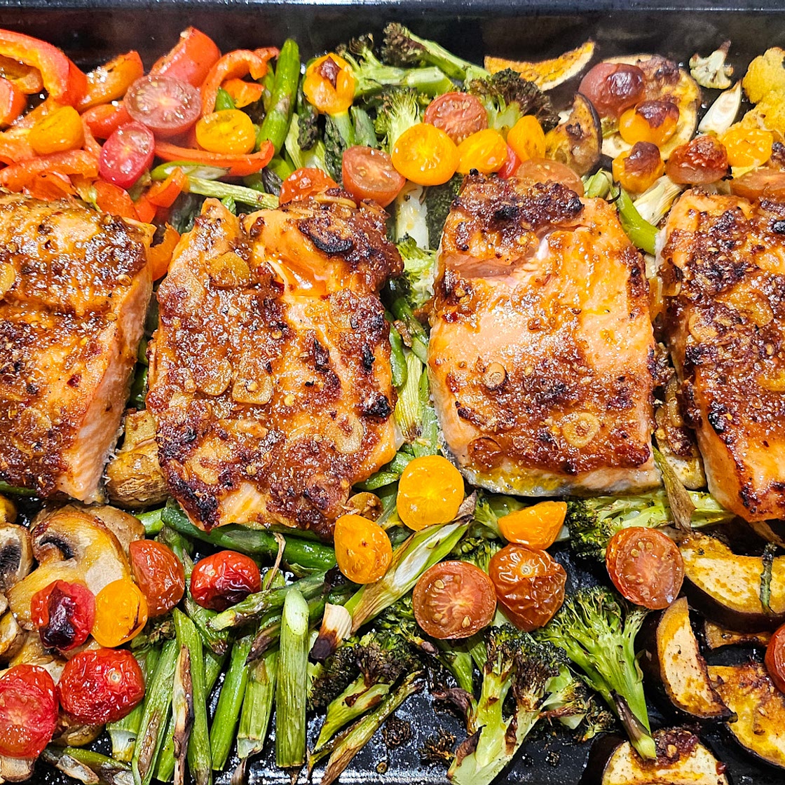 PUTTANESCA-STYLE SALMON BAKE