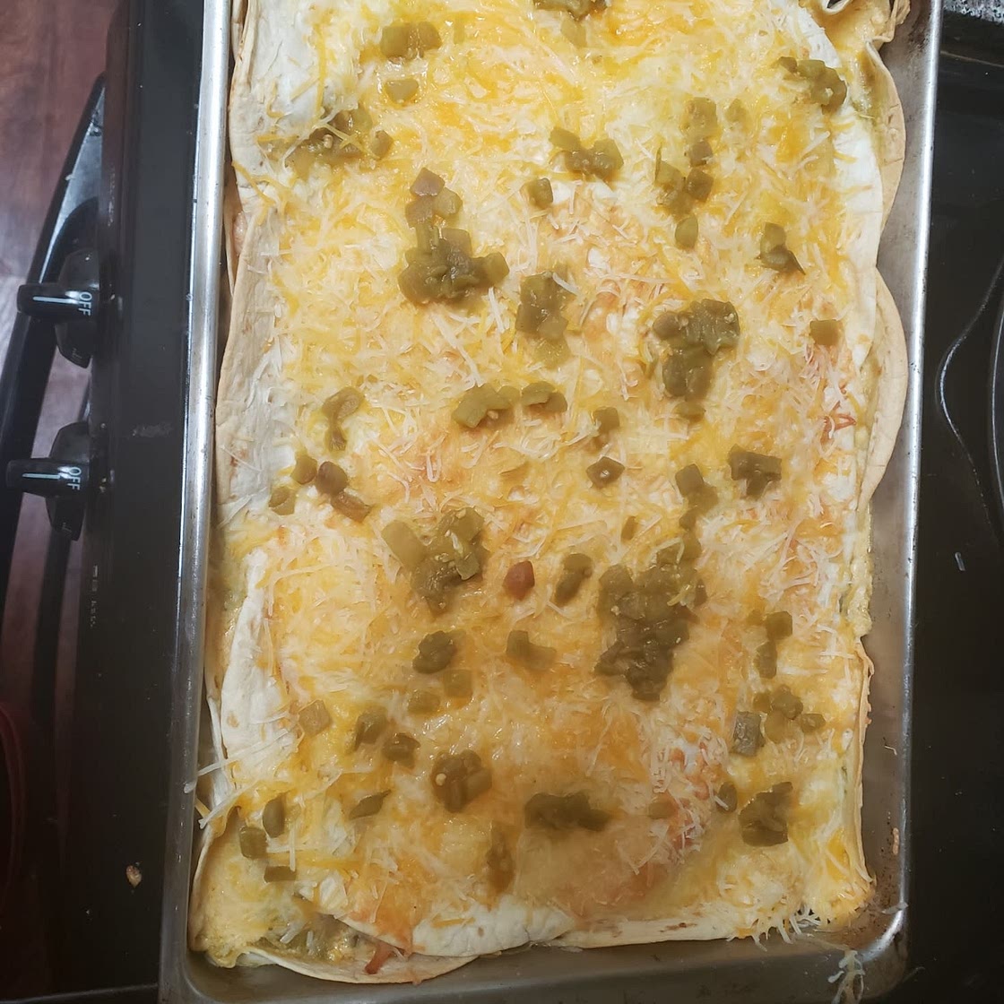 Creamy Green Chile Chicken Enchiladas