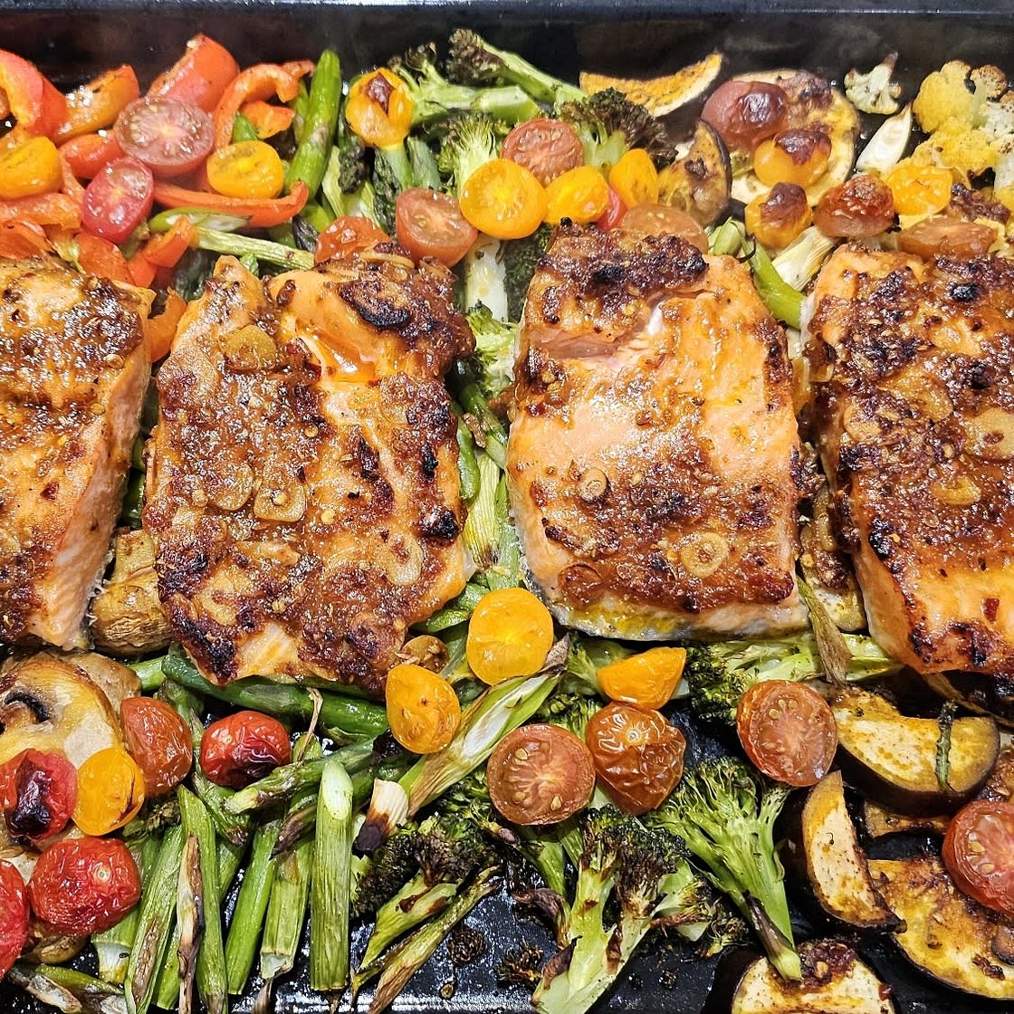 PUTTANESCA-STYLE SALMON BAKE