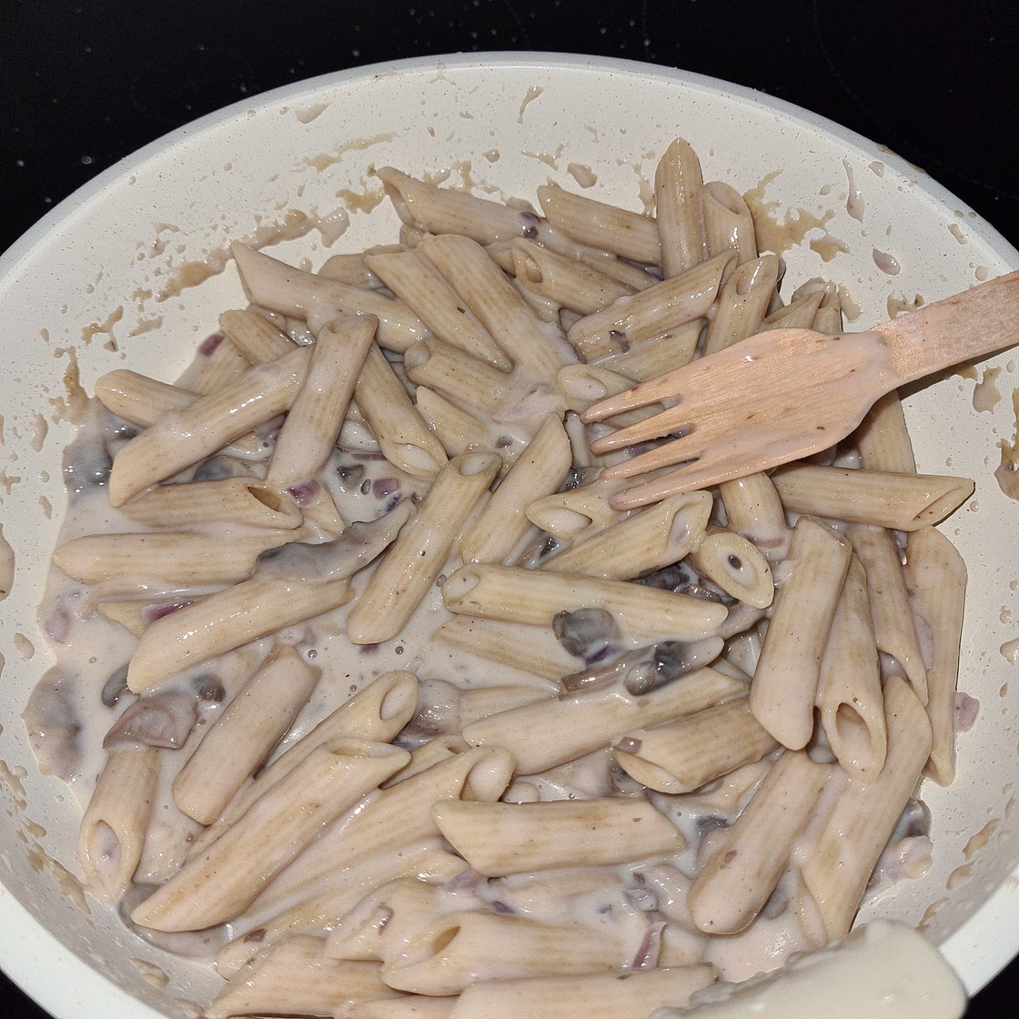Macarrones con champiñones