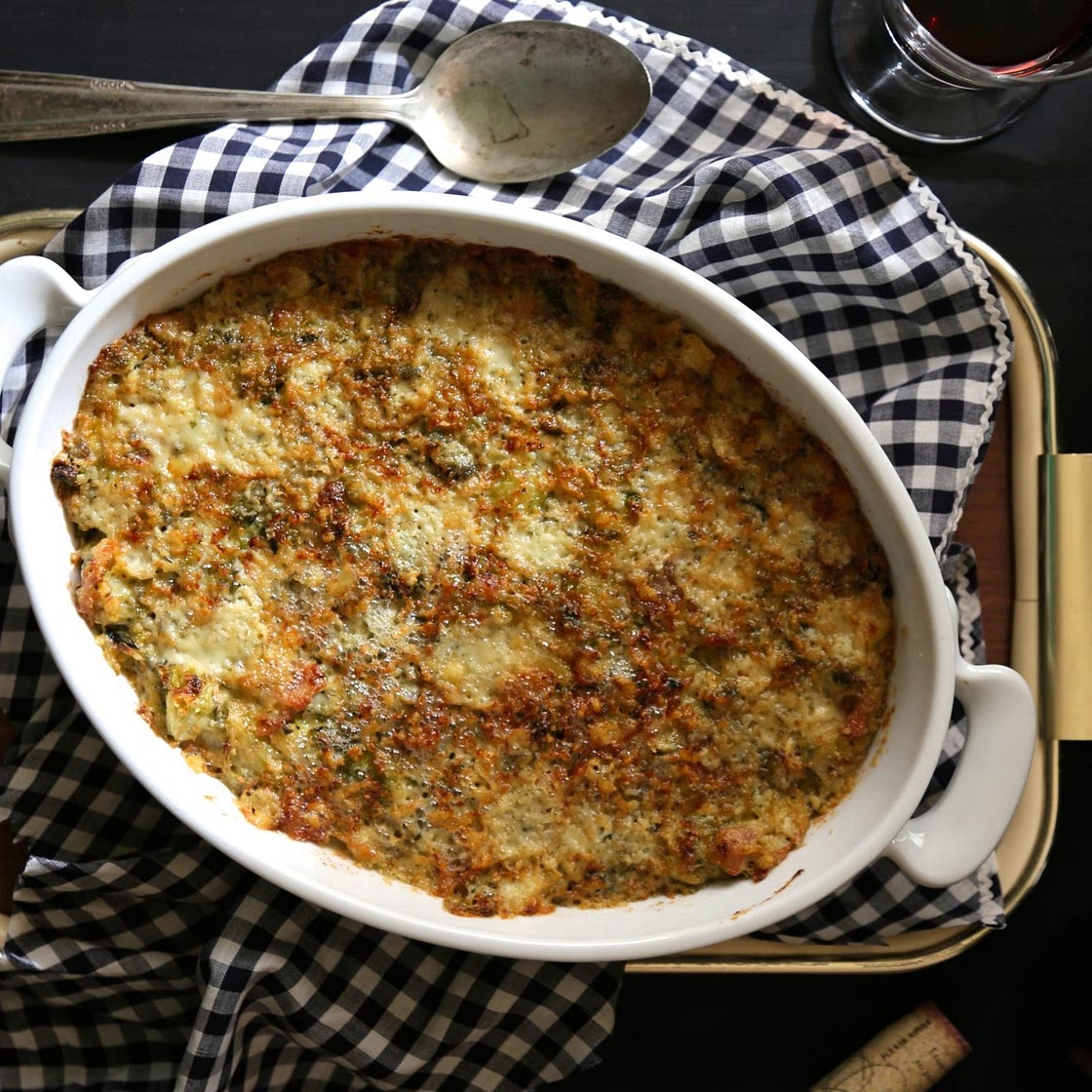 Brussels Sprout Casserole with Bacon & Gorgonzola