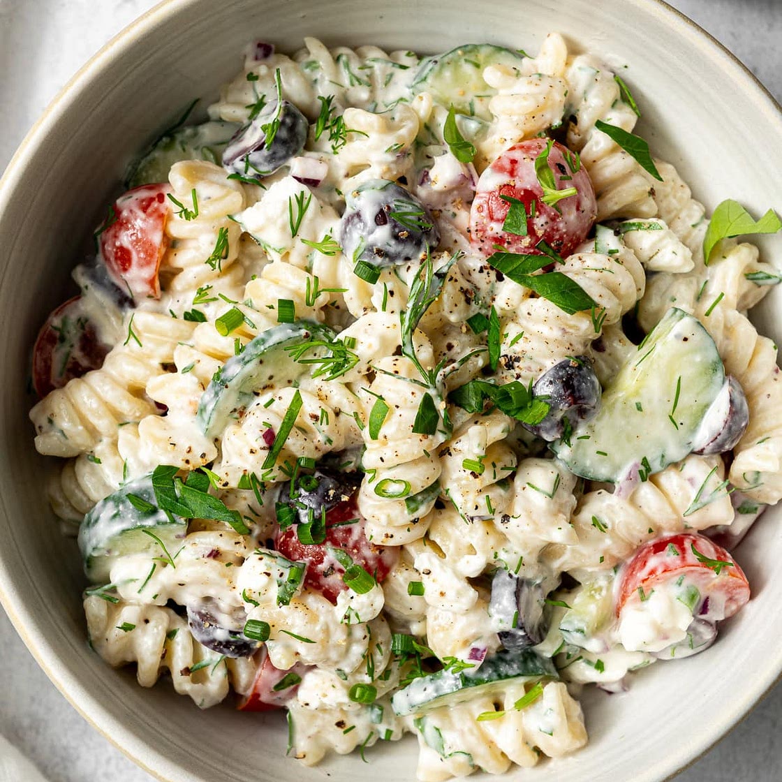 Creamy Greek-Style Pasta Salad