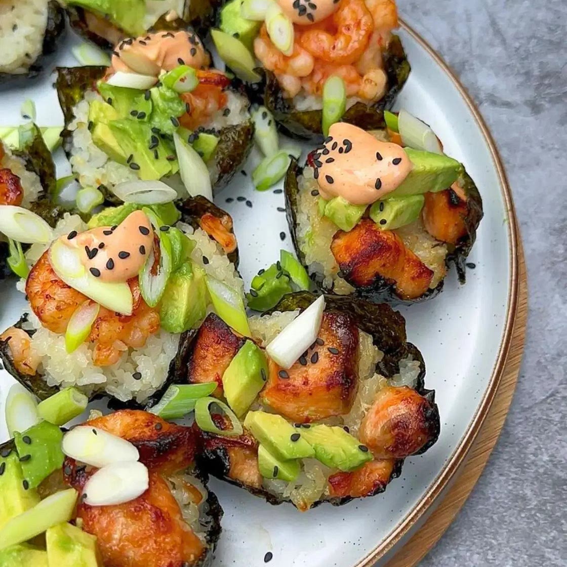 Viral TikTok Baked Salmon Sushi Cups