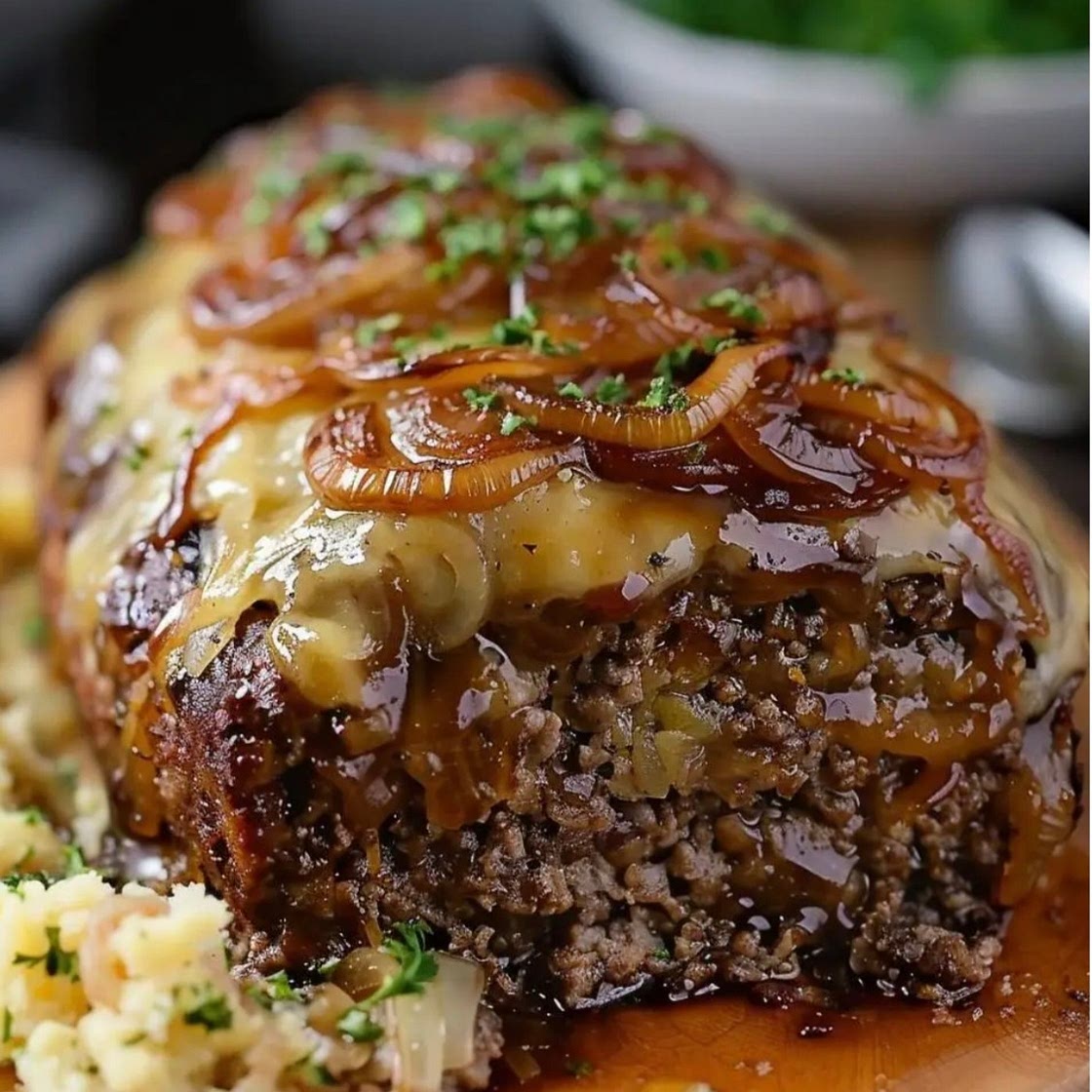 Crockpot French Onion Meatloaf