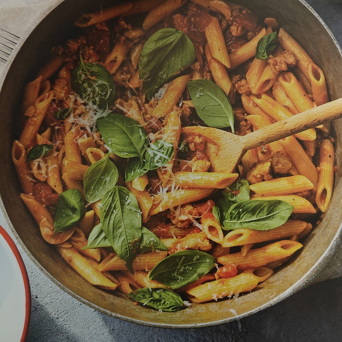 One pot chicken sausage pasta