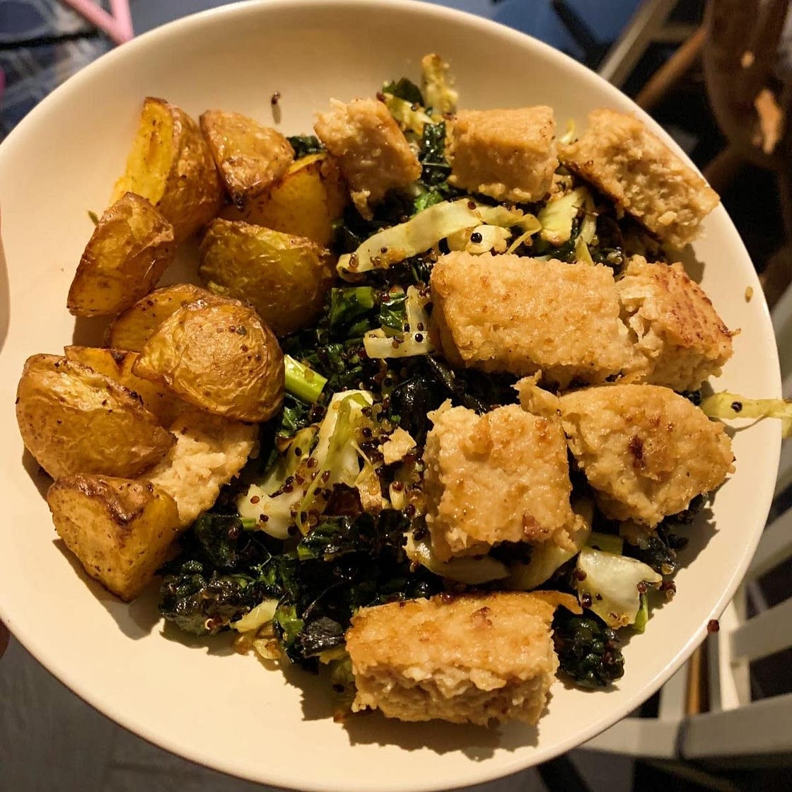 Baked Kale Salad with Crispy Quinoa