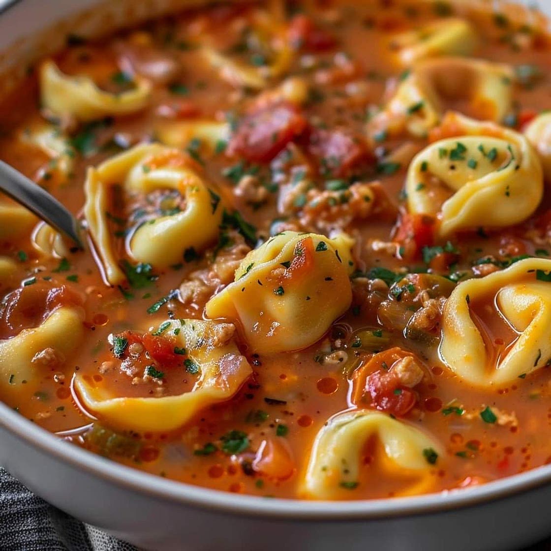 🍅 Slow Cooker Tomato Tortellini Soup