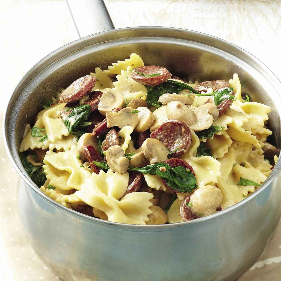 Chorizo and mushroom pasta