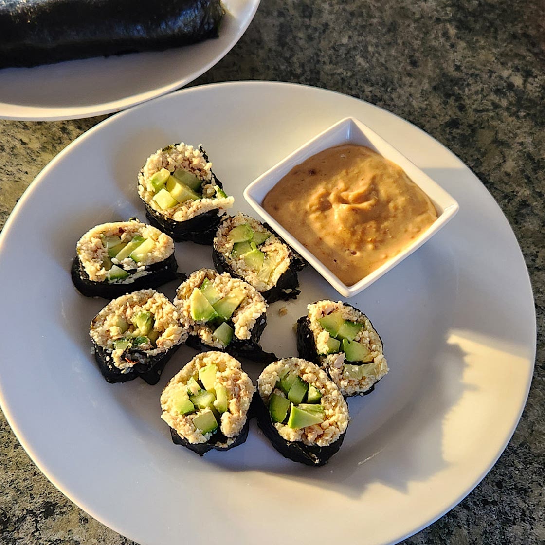 Cauliflower rice sushi