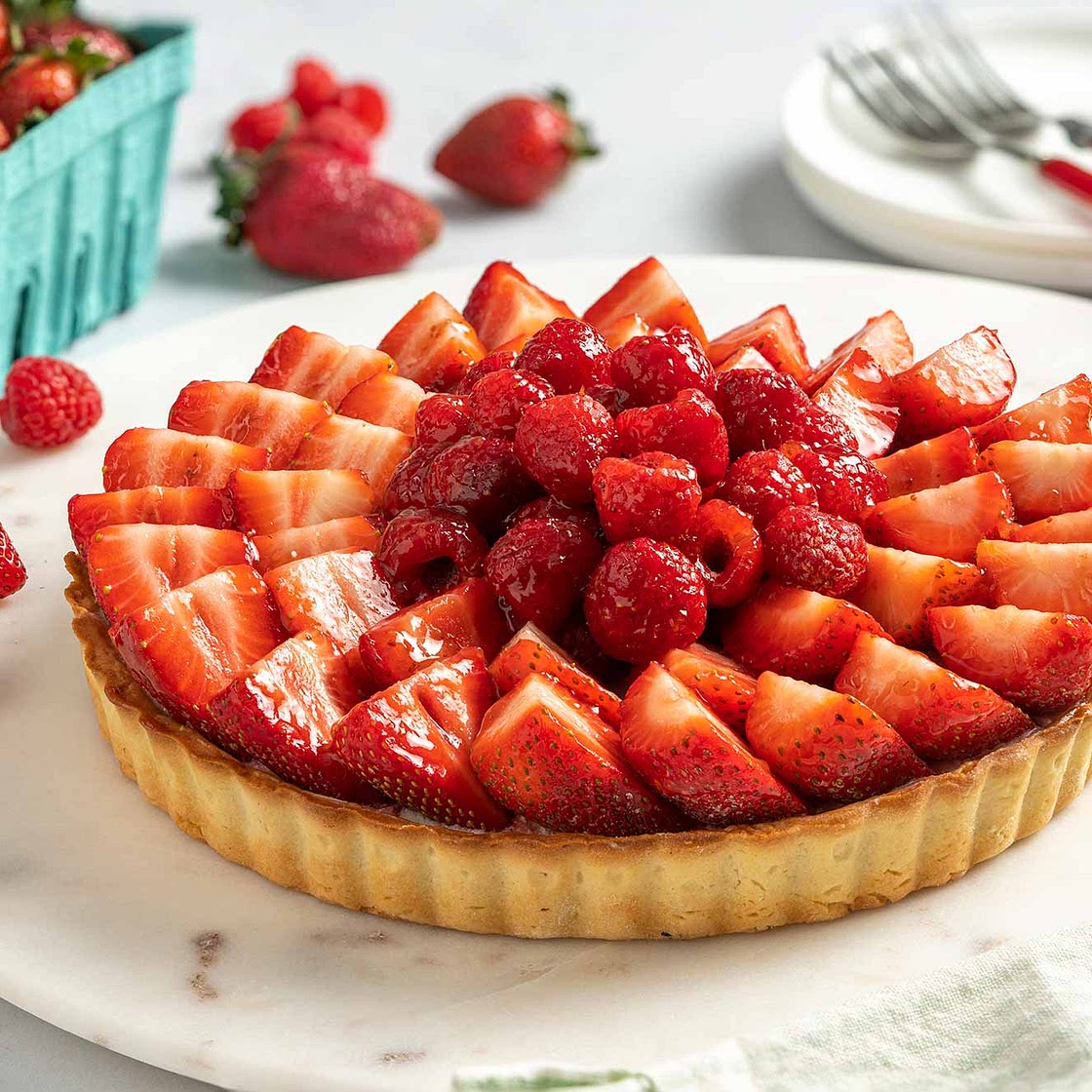 White Chocolate Strawberry Tart