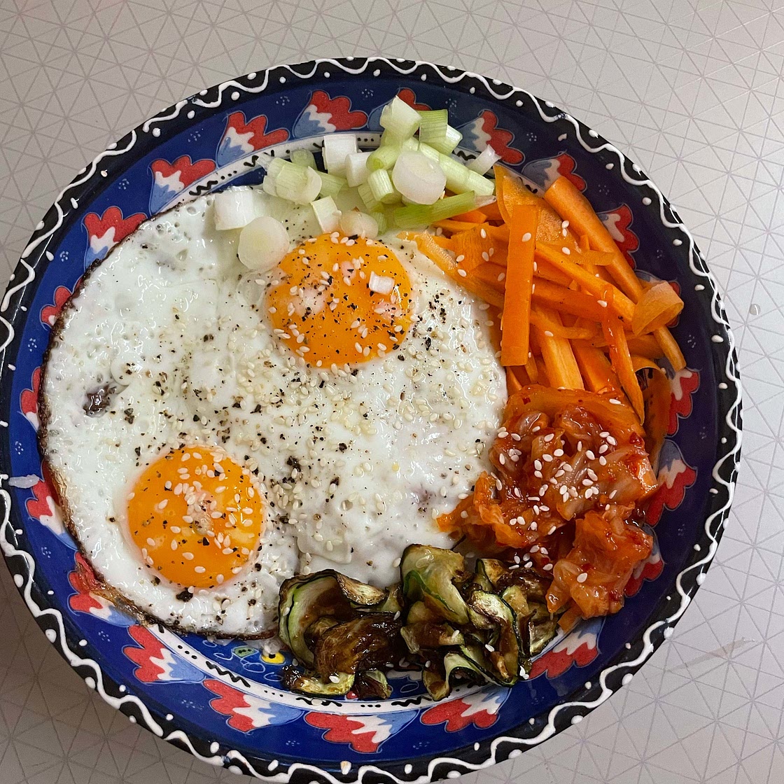 Vegetarian Bibimbap Bowls with Winter Veg